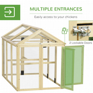 Chicken Run Expandable Outdoor Large Chicken Coop with 2 Doors and 3 Perches for 1–3 Chickens