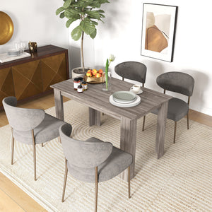 47" Kitchen Table for 4-6 People, Dining Table with Wood Effect for Dining Room, Black