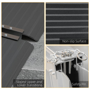 5ft Wheelchair Ramp Scooter Mobility Non-Skid PVC Layering Portable Foldable Aluminium