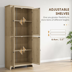 72" Freestanding Storage Cabinet, Kitchen Pantry Cabinet with Doors and Shelves for Dining Room, Natural – view 4