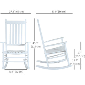 Wooden Porch Rocking Chair Outdoor Patio Rocker Garden Single Leisure Reclining Seat Armchair Natural – view 23
