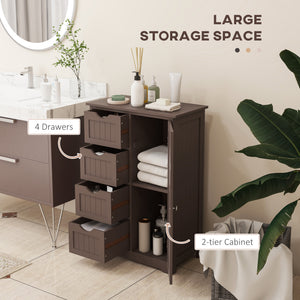 Bathroom Storage Cabinet, Floor Cabinet with Adjustable Shelf and 4 Drawers, Side Cabinet for Washroom – view 17