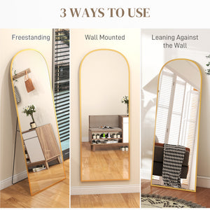 Arched Standing Mirror, 64" x 20" Full Length Mirror, Free Standing or Wall Mounted for Living Room – view 27