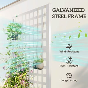 Galvanized Raised Garden Bed Planter Box with Trellis for Climbing Plants, Vegetable, Vines – view 17