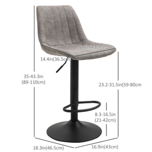 Adjustable Bar Stools Set of 2, Leathaire Swivel Barstools with Back and Footrest – view 10