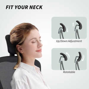 Ergonomic Office Chair, Mesh Desk Chair with Adjustable Headrest, Lumbar Support and Height – view 5