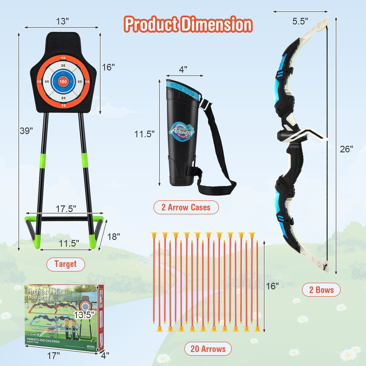 Youth Archery Bow Set with LED Light Up Bow and 20 Suction Cup Arrows for Kids view 2