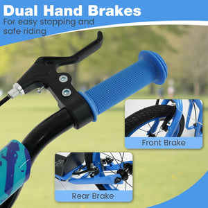 Youth Scooter with Adjustable Handlebar and 16/14-Inch Inflatable Wheels for Age 8+ Years Old-Blue view 9