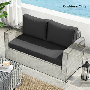 Outdoor Seat Cushions with Backrest, Loveseat Double Sofa Outdoor Furniture Cushions, Beige – view 13