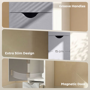 Tall Bathroom Storage Cabinet, Narrow Bathroom Cabinet with Drawers and Open Shelves for Small Spaces – view 9