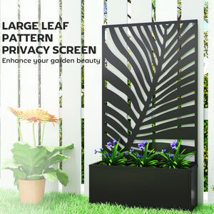 Metal Garden Bed with Trellis for Climbing Plants, Freestanding or Wall Mounted Flower Bed for Garden, Patio, Balcony