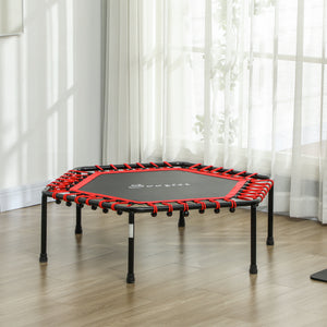 Soozier 45" Rebounder Trampoline for Adult, Quiet Bungee Rebounder with LED Lights Remote Control, Red