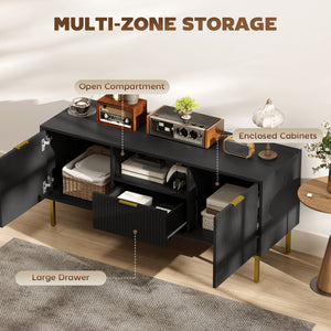 Modern TV Console for TVs up to 60 Inch, Entertainment Center with Smart RGB LED Lights and Soft Close – view 18