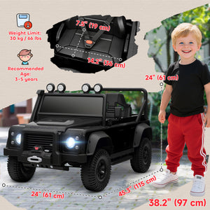 Qaba Land Rover Licensed Kids Ride on Truck with Remote Control, Spring Suspension, LED Lights, 3 Speed for Ages 3-5