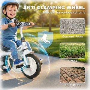 Qaba 6 in 1 Kids Tricycle with Removable Handlebar and Canopy, Navy