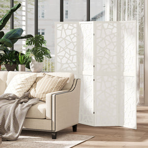 4 Panel Room Divider, 5.6 FT Lightweight Folding Privacy Screen with Geometric Pattern for Living Room – view 14