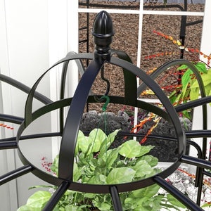 Birdcage Shape Arbour, Metal Garden Arbour Pergola Pavilion for Climbing Plants, Lights, French Style Arch Trellis