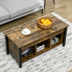 Lift Top Coffee Table, Modern Center Table with Storage Shelves and Hidden Compartment for Living Room – view 13