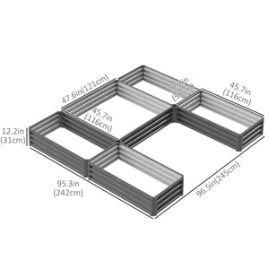 Steel Raised Garden Bed, Set of 5 Large Box Planters for Outdoor Plants Vegetables Flowers Herbs, 8x8x1ft – view 23