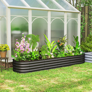 4.9 x 2 x 1ft Galvanized Raised Garden Bed Kit, Metal Planter Box with Safety Edging, Black – view 49