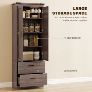 67" Tall Kitchen Pantry Storage Cabinet, Kitchen Pantry Cabinet with Doors, Drawers and Adjustable Shelves – view 10