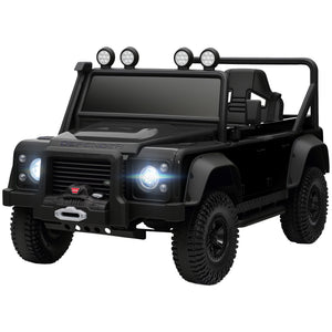 Qaba Land Rover Licensed Kids Ride on Truck with Remote Control, Spring Suspension, LED Lights, 3 Speed for Ages 3-5