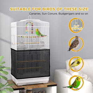 36" Bird Cage with Accessories, Handle, Mesh Cover, Tray, White
