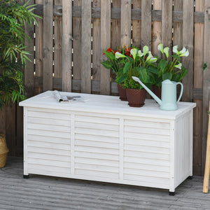 75 Gallon Wooden Storage Box patio Deck Box Bench, Garden Backyard Outdoor Storage Container with Aerating – view 14