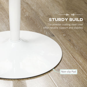 Modern Kitchen Table for 2 people, Round Dining Table with Steel Base for Living Room, Dining Room, White