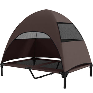 Elevated Dog Bed with Canopy Raised Dog Bed Washable Mesh Steel Frame 41.7" x 29.9" x 39"