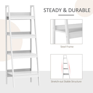 Set of 2, 4 Tier Ladder Shelf Bookcase, Multi-Use Display Rack, Storage Shelving Unit Display Stand – view 10