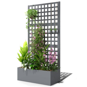 Galvanized Raised Garden Bed Planter Box with Trellis for Climbing Plants, Vegetable, Vines – view 8