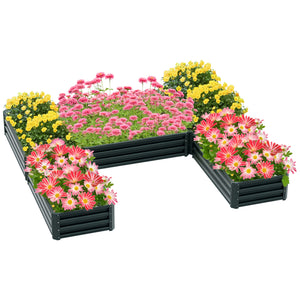 Steel Raised Garden Bed, Set of 5 Large Box Planters for Outdoor Plants Vegetables Flowers Herbs, 8x8x1ft – view 15