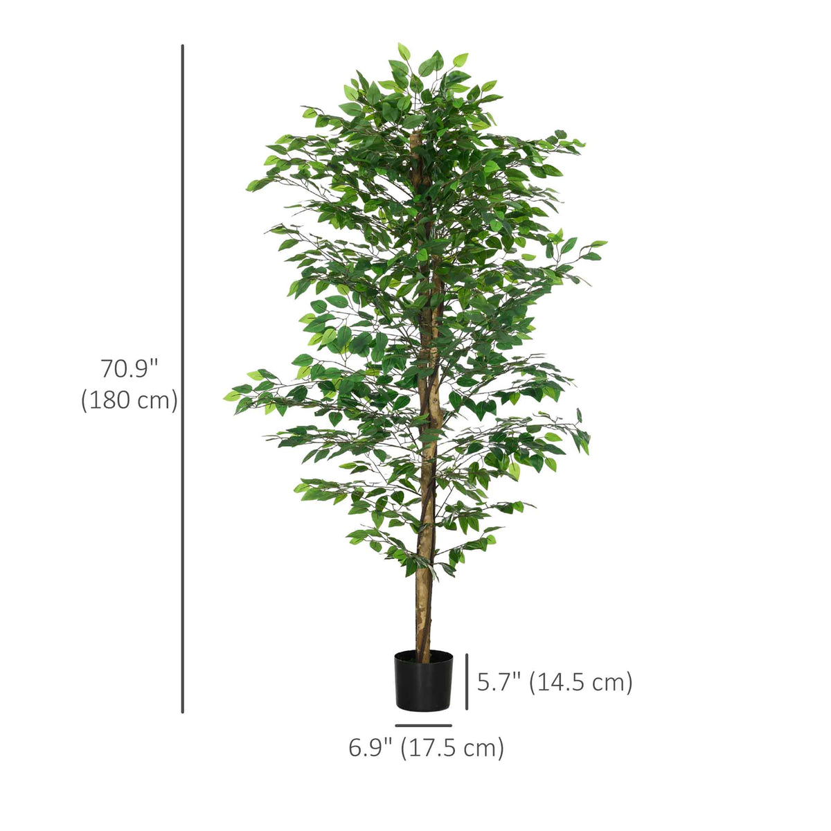 6ft Artificial Trees Ficus, Indoor Fake Plant with Pot, for Home Decor