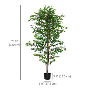 6ft Artificial Trees Ficus, Indoor Fake Plant with Pot, for Home Decor