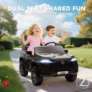 Qaba 12V Ride On Car, Licensed Lexus GX550, 2-Seater Kids Electric Vehicle with Remote Control and Suspension System, Black