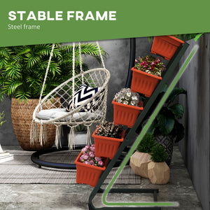 5-Tier Vertical Raised Garden Planter with 5 Boxes, Wheels, Outdoor Plant Stand for Vegetable Flowers, Brown – view 18