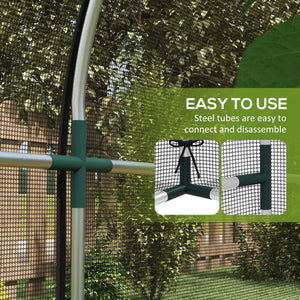4.9' x 3.9' Crop Cage with Zipper Roll-Up Door, Mesh Plant Protection Tent from Animals with Galvanised Steel Frame