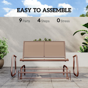 Outdoor Glider Bench, 2 Person Patio Glider Chair, Gliding Outdoor Garden Loveseat Swing Bench – view 8