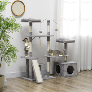 53" Cat Tree, Cat Tower with Scratching Posts, Cat Condo, Beds, Platforms, Toy Balls for Indoor Cats – view 14