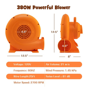 380W Air Blower for Inflatables with 25 feet Wire and GFCI Plug-380W view 4