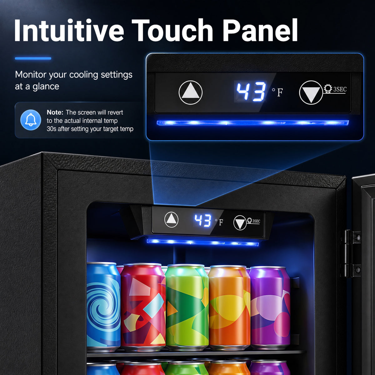 0.6 Cu.Ft Beverage Refrigerator 24 Cans Countertop Mini Fridge-Black view 5