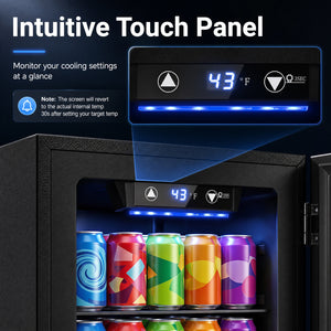0.6 Cu.Ft Beverage Refrigerator 24 Cans Countertop Mini Fridge-Black view 5