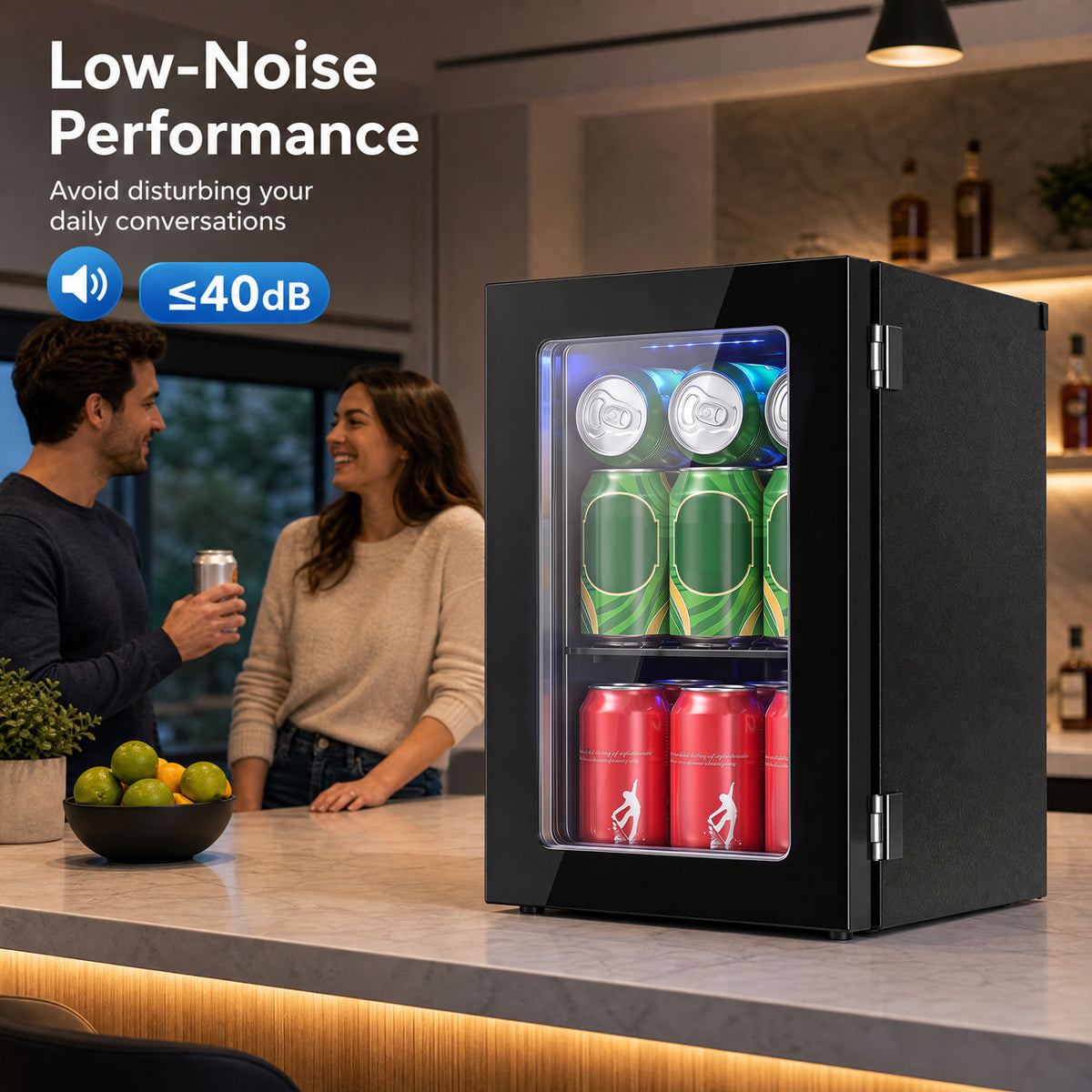 0.6 Cu.Ft Beverage Refrigerator 24 Cans Countertop Mini Fridge-Black view 9