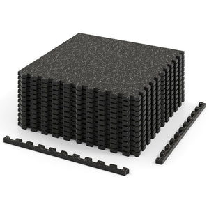 0.79 inch Thick Rubber Top Exercise Mat 48 Sq Ft with Boarders