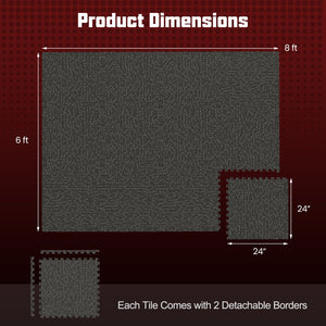 0.79 inch Thick Rubber Top Exercise Mat 48 Sq Ft with Boarders view 5