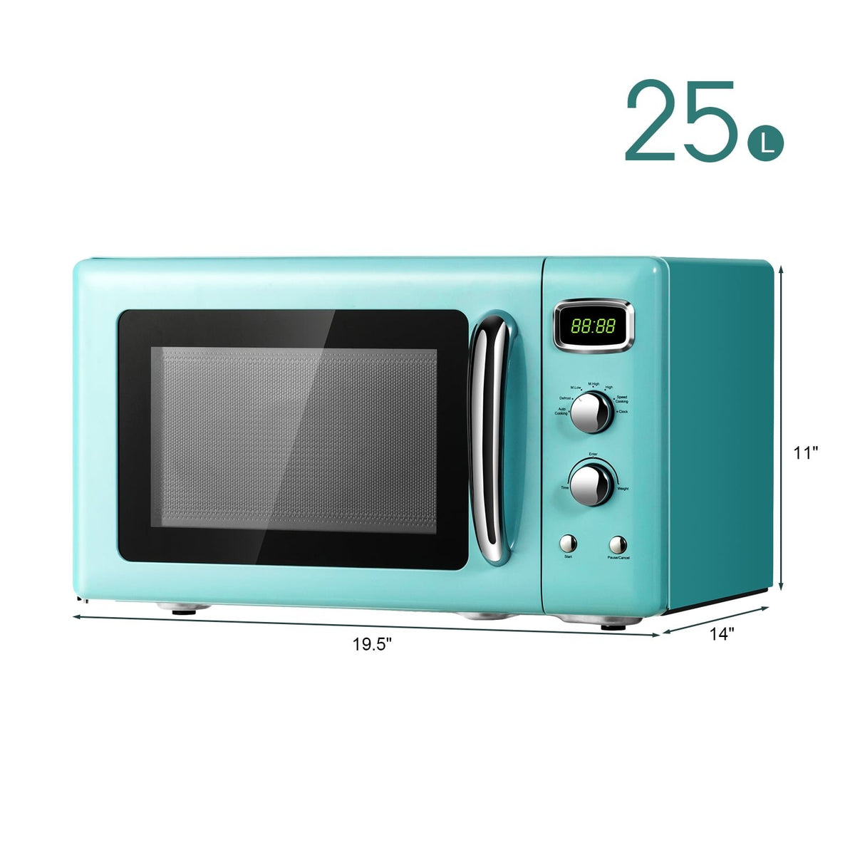 0.9 Cu.ft Retro Countertop Compact Microwave Oven-Green view 4