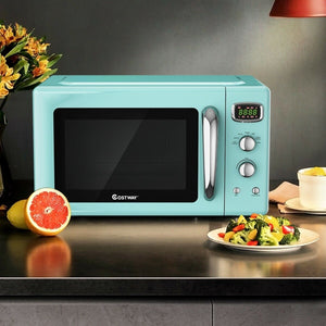 0.9 Cu.ft Retro Countertop Compact Microwave Oven-Green view 5