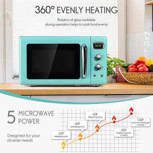 0.9 Cu.ft Retro Countertop Compact Microwave Oven-Green view 8