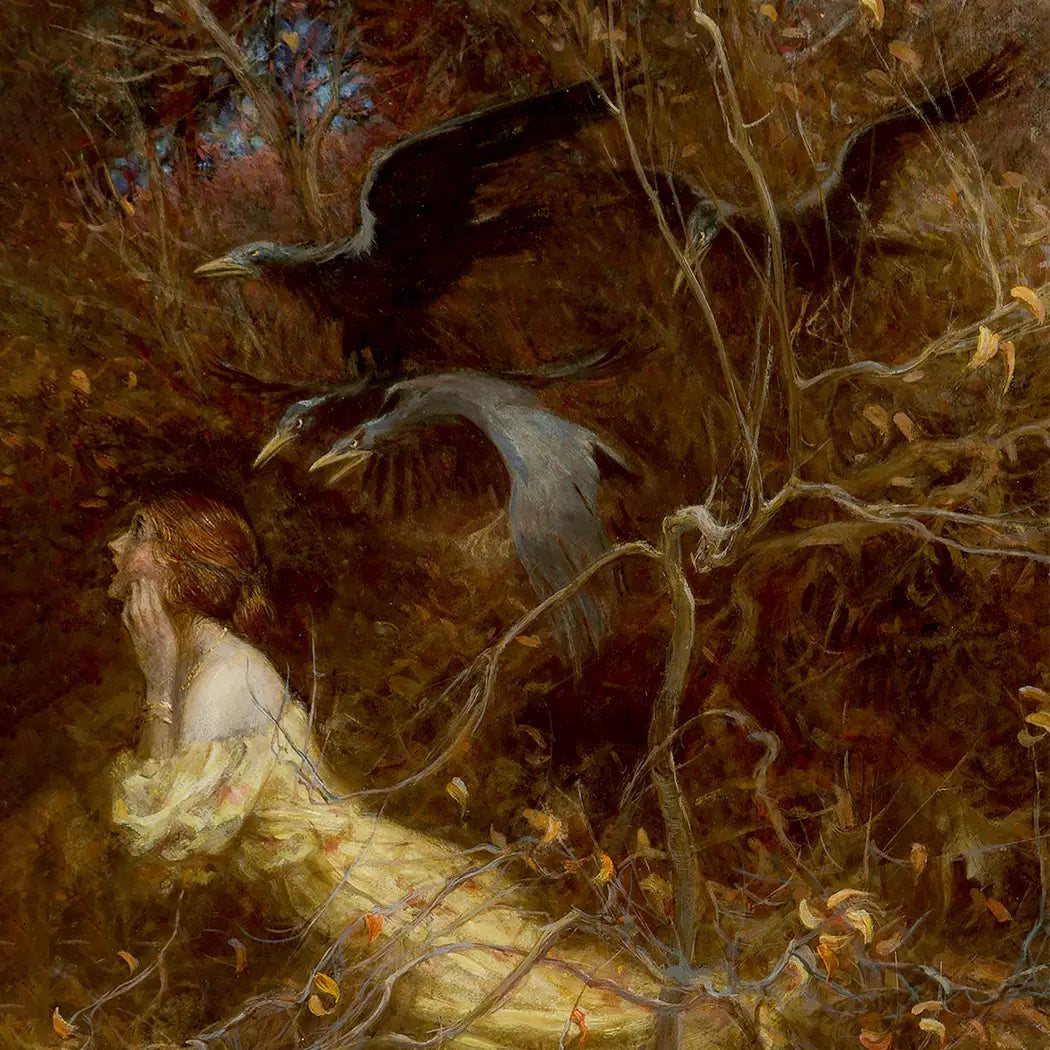 The Haunted Woods, Victorian Oil Painting Print on Satin